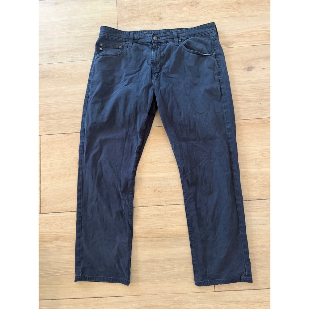 AG Adriano Goldschmied Everett Slim Straight Pants Navy Blue Mens 36x32 Chinos